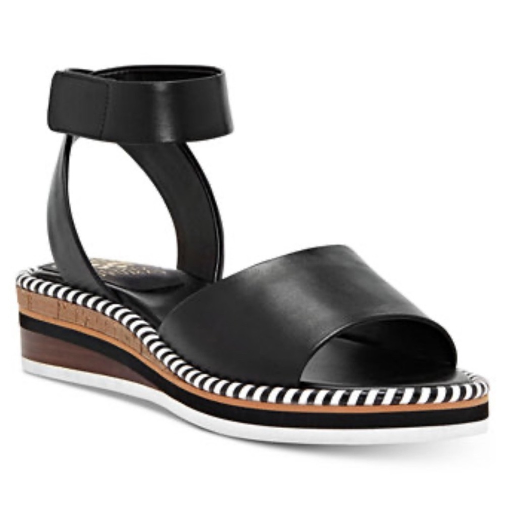 Vince Camuto Black and Brown Espadrille Sandals